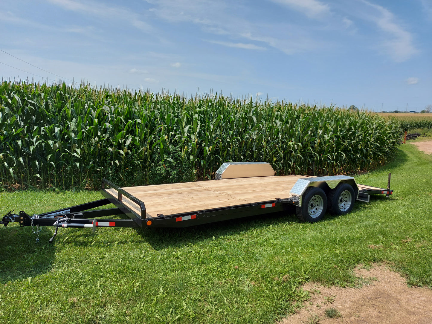 7-Ton Galvanized Vehicle / Equipment Haulers Low-Bed Steel Trailers with 2 x 7000 lbs Axles - 82 x 20
