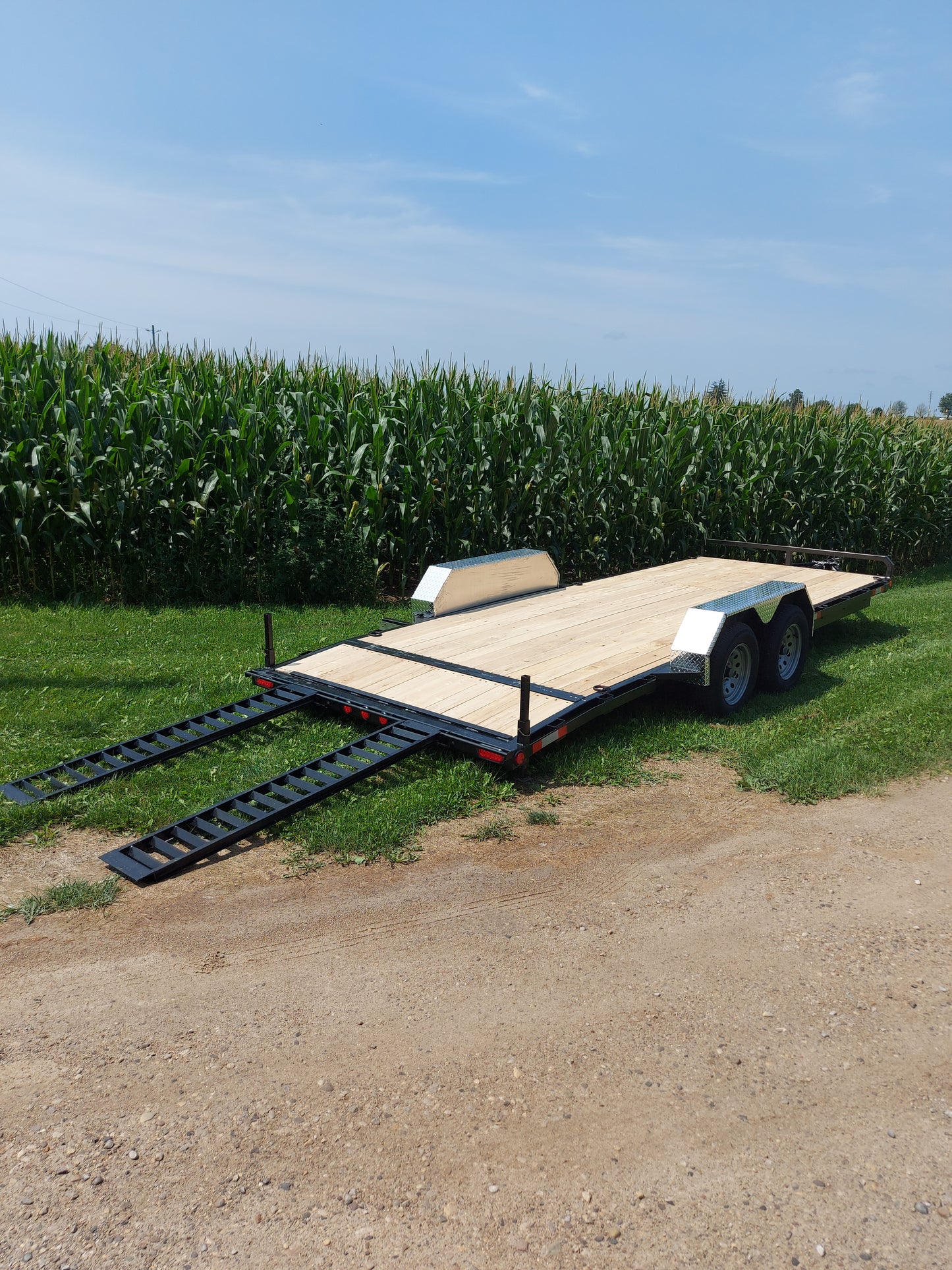 7-Ton Galvanized Vehicle / Equipment Haulers Low-Bed Steel Trailers with 2 x 7000 lbs Axles - 82 x 16