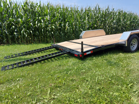 5-Ton Galvanized Vehicle / Equipment Haulers Low-Bed Steel Trailers with 2 x 5200 lbs Axles - 82 x 18