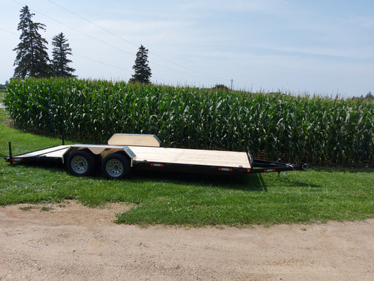 7-Ton Galvanized Vehicle / Equipment Haulers Low-Bed Steel Trailers with 2 x 7000 lbs Axles - 82 x 20