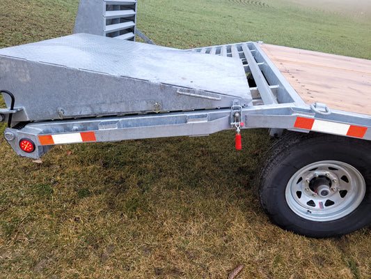 Galvanized Steel Beavertail Deckover Trailers with 2 x 7000 lbs Axles - 102 x 24 - Fold Over Ramps