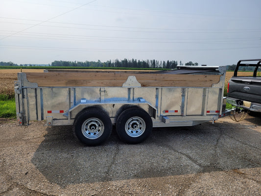 7-Ton Galvanized Dump Trailers with 2 x 7000 lbs Axles - 80 x 14