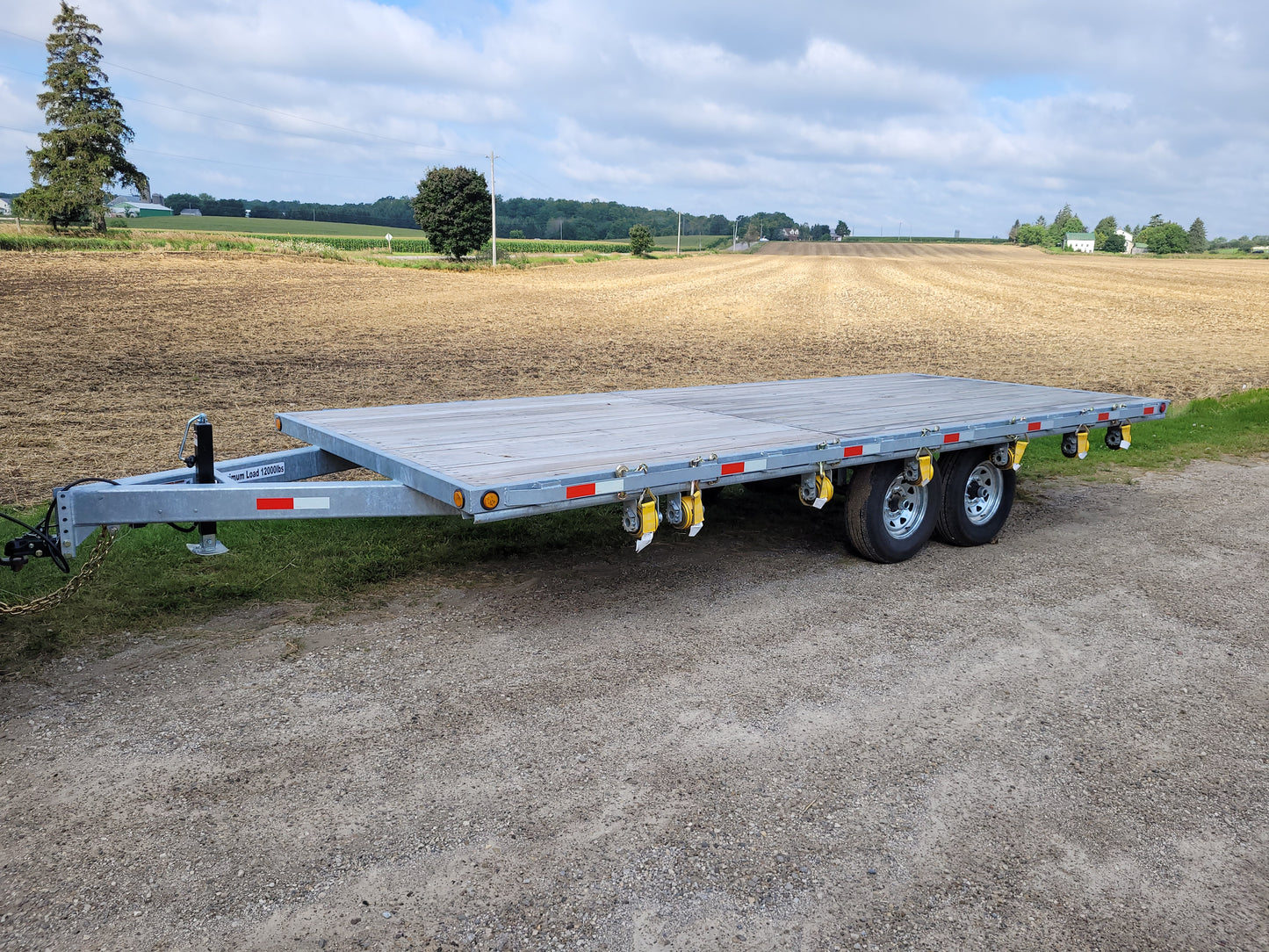 Galvanized Tandem Axles Standard Deckover Steel Trailers with 2 x 3500 lbs Axles - 102 x 16