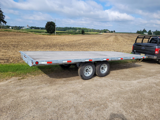 Galvanized Tandem Axles Standard Deckover Steel Trailers with 2 x 3500 lbs Axles - 102 x 16