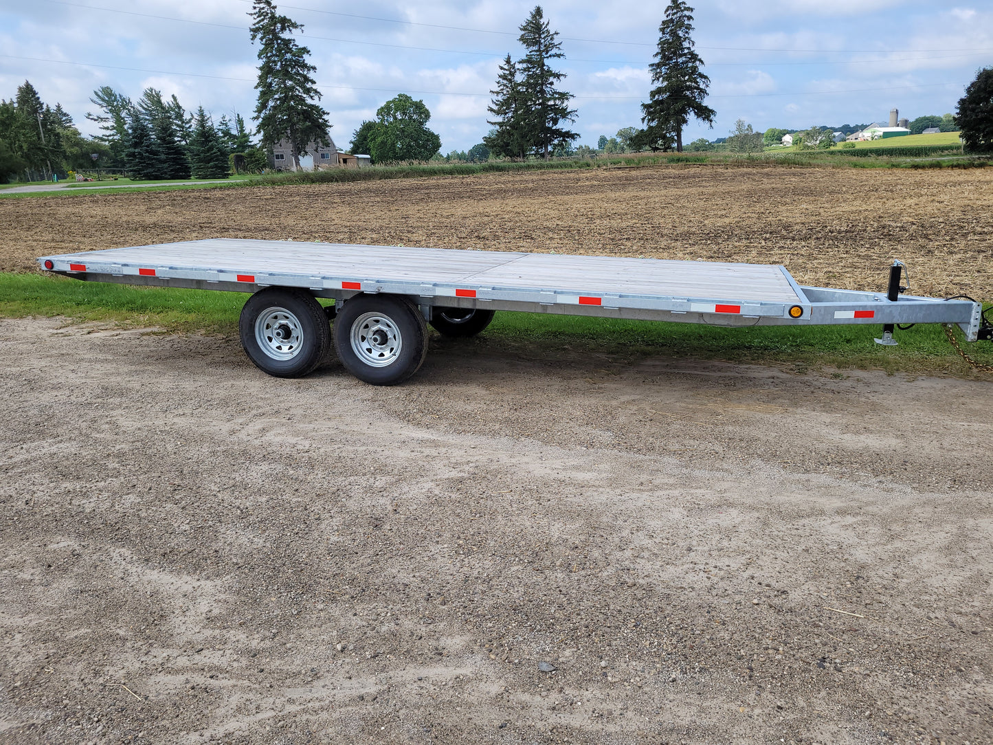 Galvanized Tandem Axles Standard Deckover Steel Trailers with 2 x 3500 lbs Axles - 102 x 14