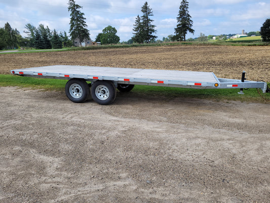 Galvanized Tandem Axles Standard Deckover Steel Trailers with 2 x 5200 lbs Axles - 102 x 20
