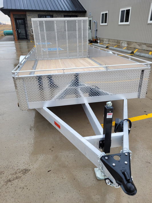 Heavy Duty Single Axle Aluminium Utility Trailers with 5200 lbs Straight Axle With Brake - 6 x 10