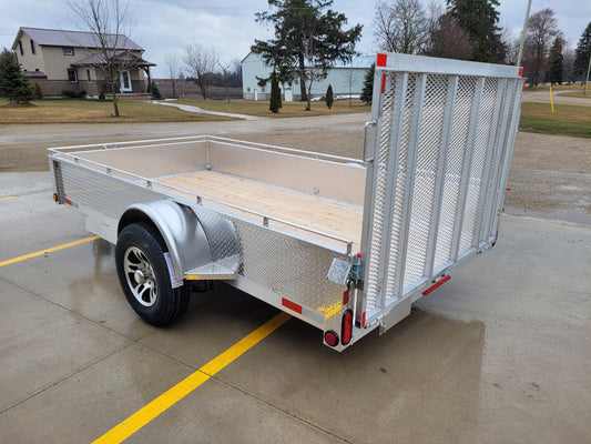 Heavy Duty Single Axle Aluminium Utility Trailers with 5200 lbs Straight Axle With Brake - 5 x 12