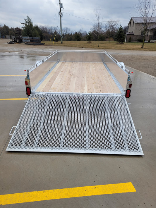 Heavy Duty Tandem Axle Aluminium Utility Trailers with 2x5200 lbs Straight Axle With Brakes - 80 x 14