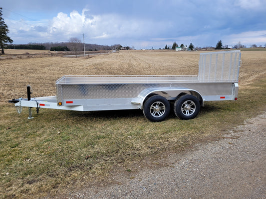 Heavy Duty Tandem Axle Aluminium Utility Trailers with 2x5200 lbs Straight Axle With Brakes - 80 x 16