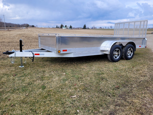 Heavy Duty Tandem Axle Aluminium Utility Trailers with 2x5200 lbs Straight Axle With Brakes - 80 x 18
