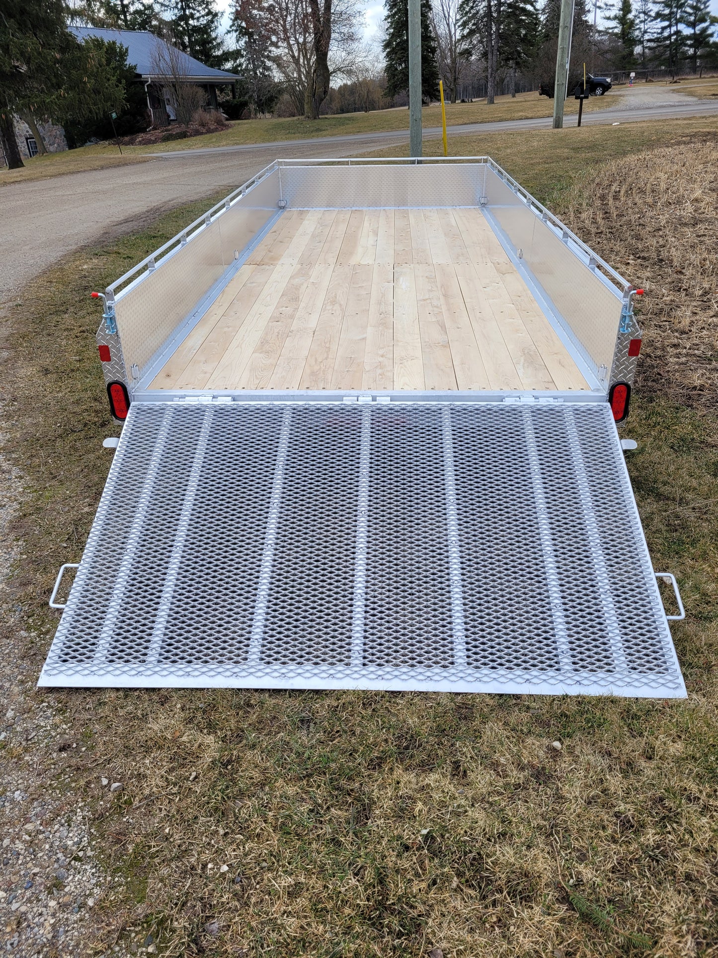 Heavy Duty Single Axle Aluminium Utility Trailers with 5200 lbs Straight Axle With Brake - 5 x 12