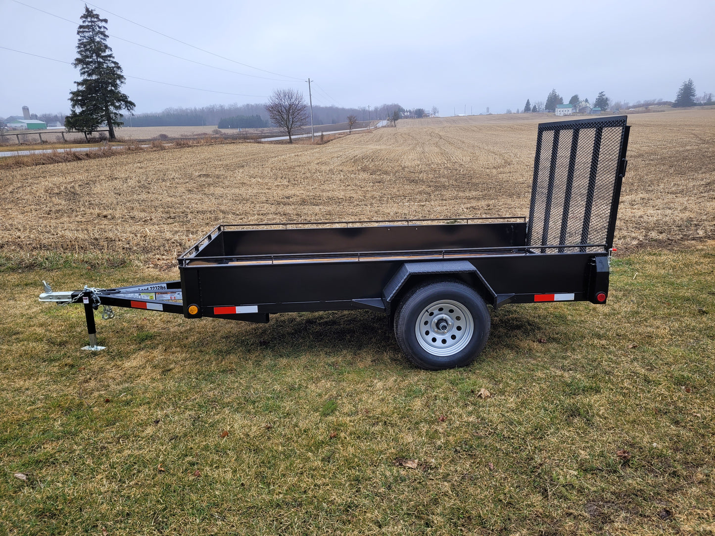 Galvanized Single Axle Steel Landscape Trailers with 3500 lbs Straight Axle - 4 x 8