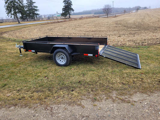 Galvanized Single Axle Steel Landscape Trailers with 3500 lbs Straight Axle - 4 x 8
