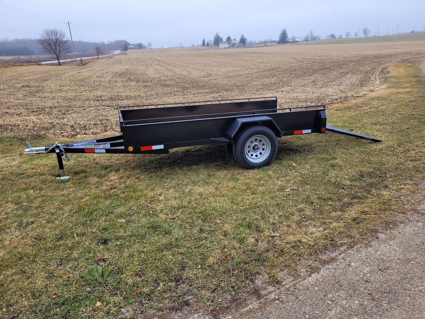 Galvanized Single Axle Steel Landscape Trailers with 3500 lbs Straight Axle - 4 x 8