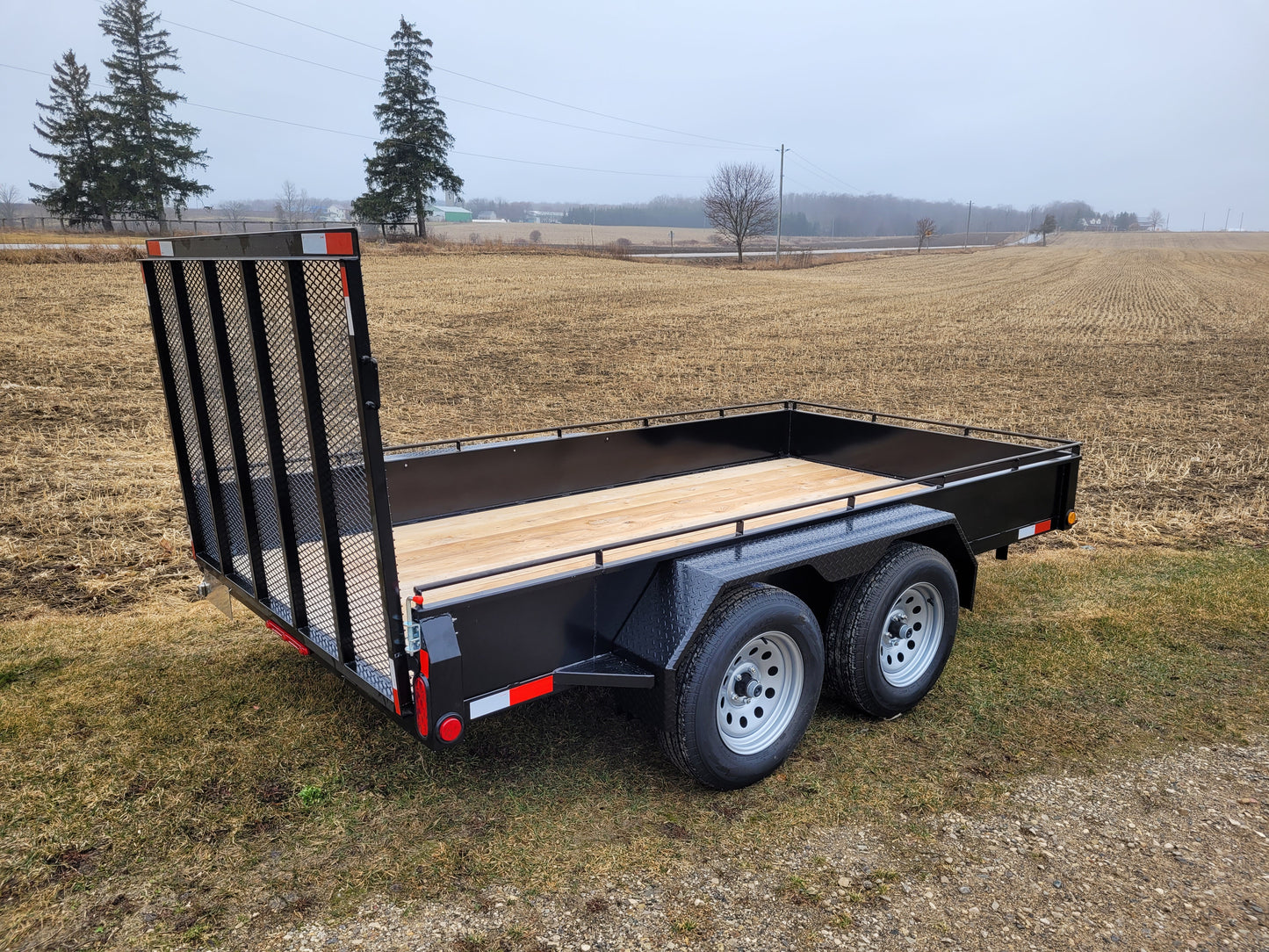 80 x 20 Galvanized Tandem Axle Steel Landscape ATV/UTV Trailer with 2 x 3500 lbs Straight Axles