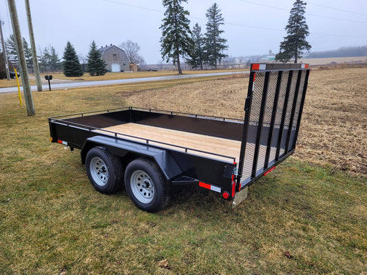 Galvanized Tandem Axle Steel Landscape Trailers with 2 x 3500 lbs Straight Axles - 80 x 14