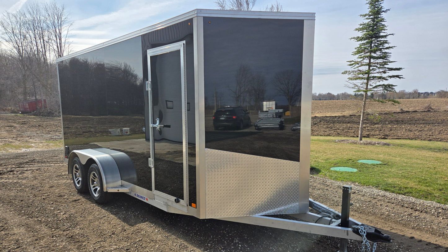 Enclosed Aluminum Tandem Axle Trailer 82 x 14 With Barn Doors