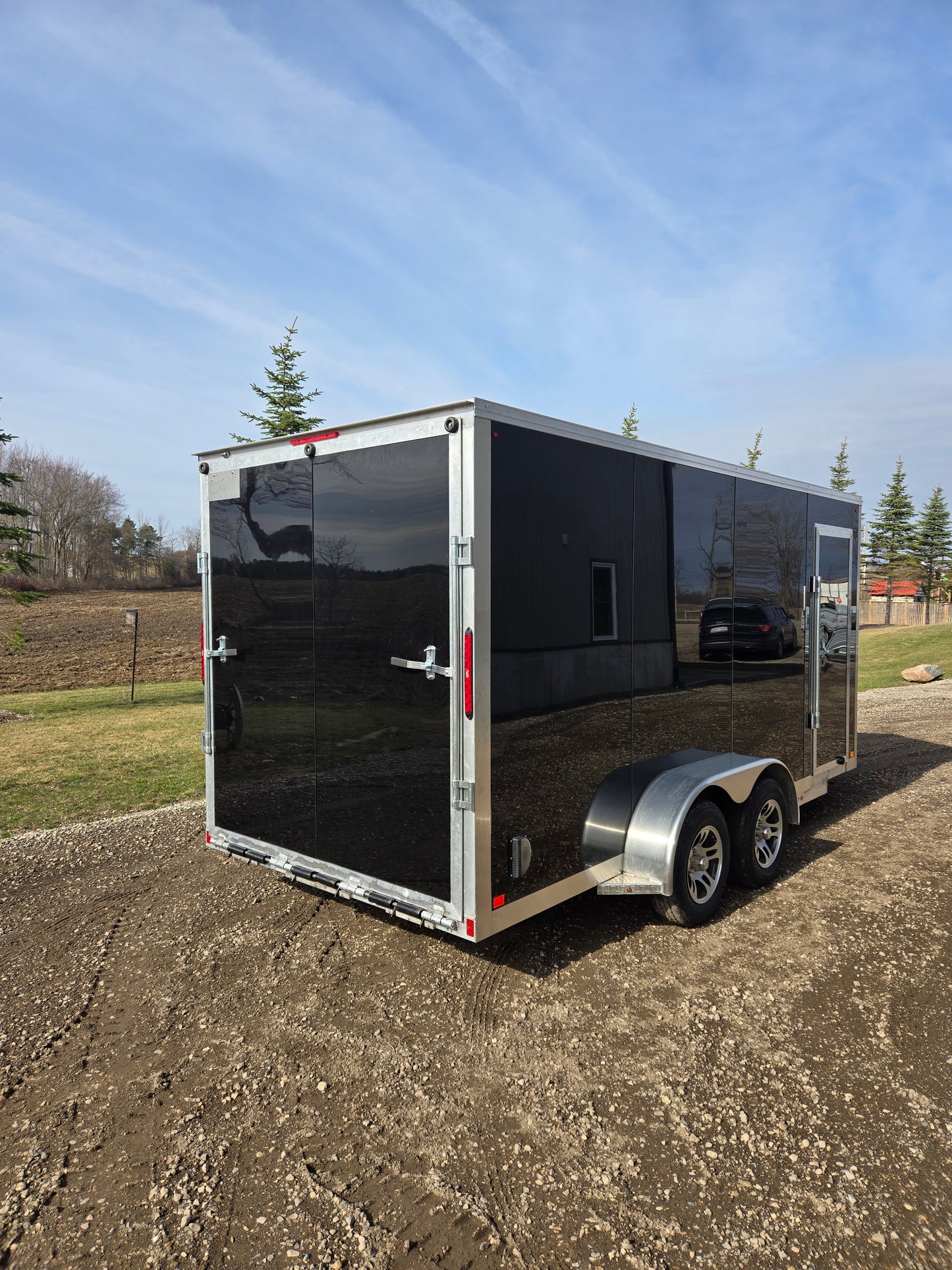 Enclosed Aluminum Tandem Axle Trailer 82 x 14 With Ramps