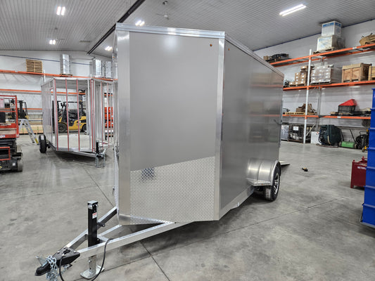 Enclosed Aluminum Single Axle Trailer 6 x 10 With Barn Doors