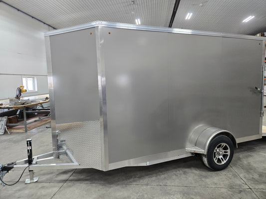 Enclosed Aluminum Single Axle Trailer 6 x 12 With Barn Doors