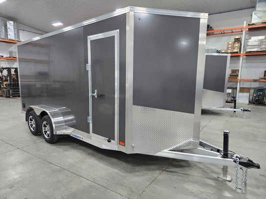 Enclosed Aluminum Tandem Axle Trailer 82 x 16 With Ramps