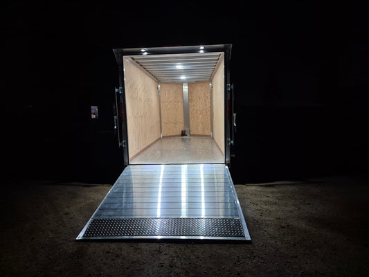 Enclosed Aluminum Tandem Axle 6 x 12 Trailer With Ramps