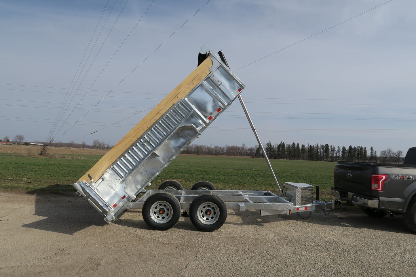 7-Ton Galvanized Dump Trailers with 2 x 7000 lbs Axles - 80 x 14