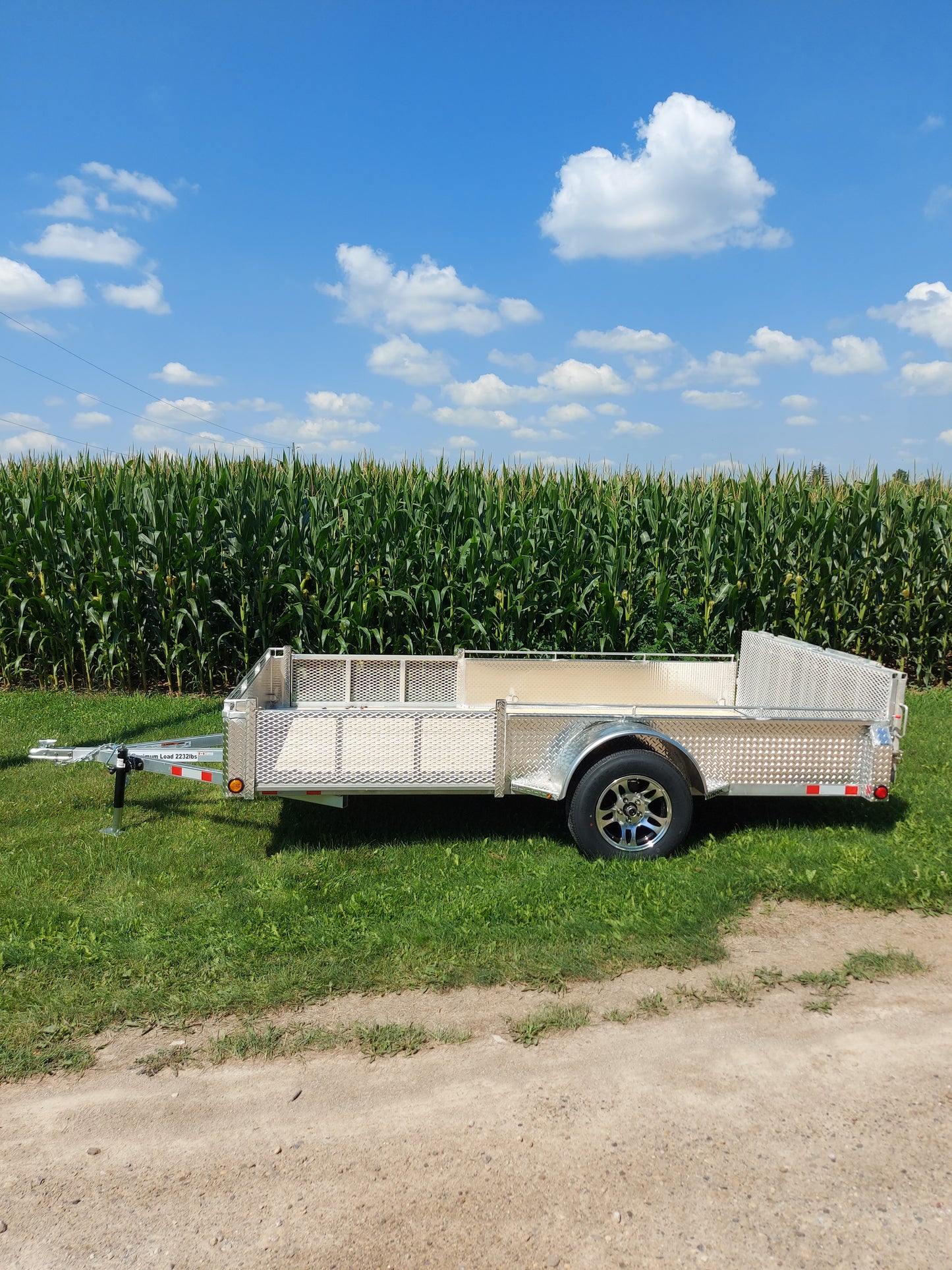 6 x 14 Heavy Duty Single Axle Aluminum ATV/UTV Side Loading Utility Trailer 5200lb Straight Axle with Brake