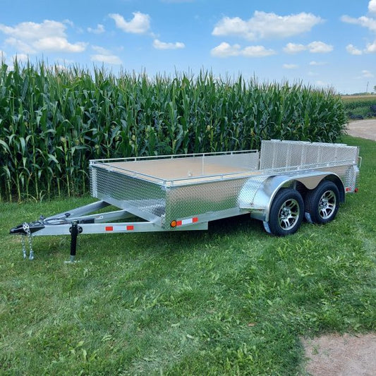 Tandem Axle Aluminium Utility Trailers with 2 x 3500 lbs Drop Axle - 80 x 12