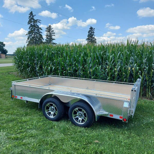 Tandem Axle Aluminium Utility Trailers with 2 x 3500 lbs Drop Axle - 80 x 12