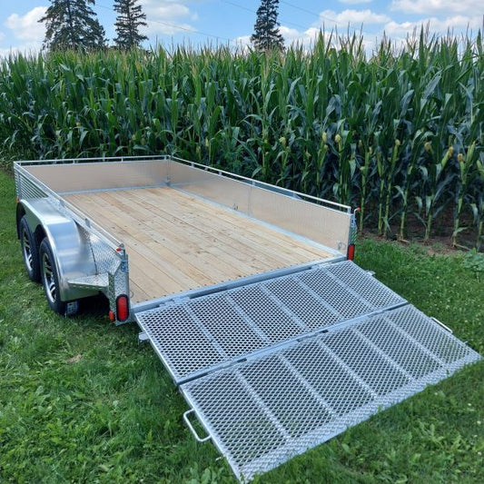 Tandem Axle Aluminium Utility Trailers with 2 x 3500 lbs Drop Axle - 80 x 14