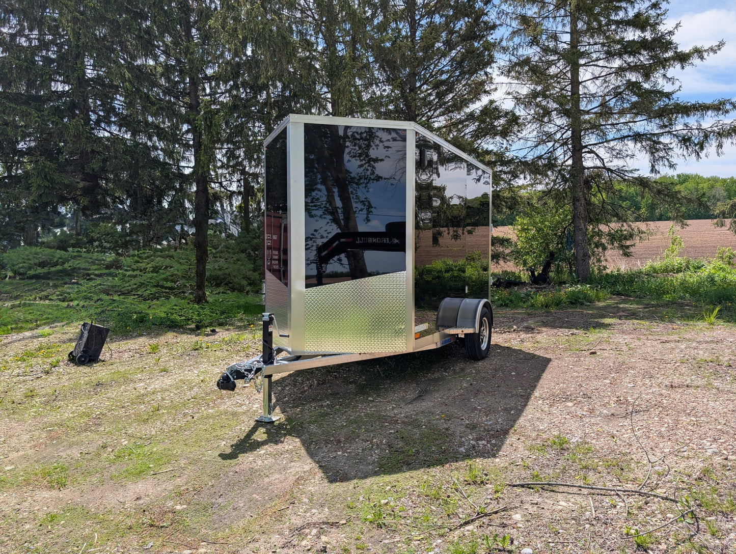 Enclosed Aluminum Single Axle Trailer 82 x 12 With Barn Doors
