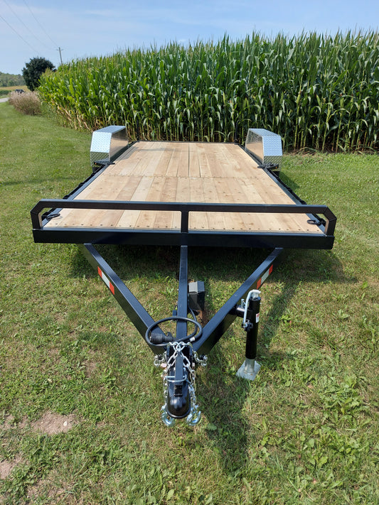 Galvanized Specialized Scissor Lift Haulers Low-Bed Steel Trailers with 2 x 5200 lbs Axles - 72 x 10