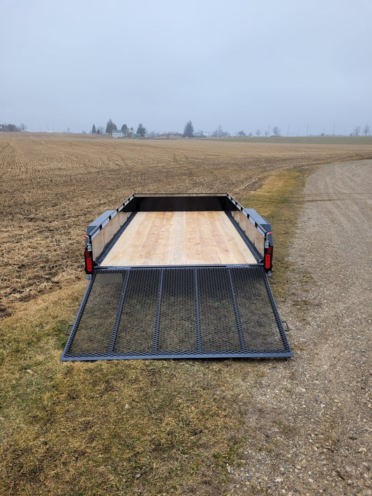 Galvanized Single Axle Steel Landscape Trailers with 3500 lbs Straight Axle - 80 x 12