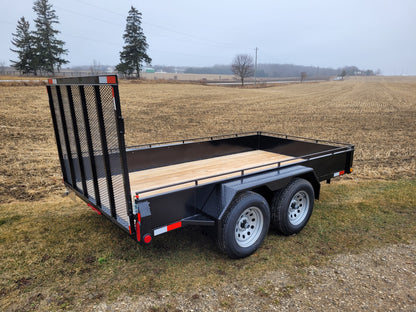 80 x 16 Galvanized Tandem Axle Steel Landscape ATV/UTV Trailer with 2 x 3500 lbs Straight Axles