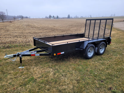 80 x 14 Galvanized Tandem Axle Steel Landscape ATV/UTV Trailer with 2 x 3500 lbs Straight Axles