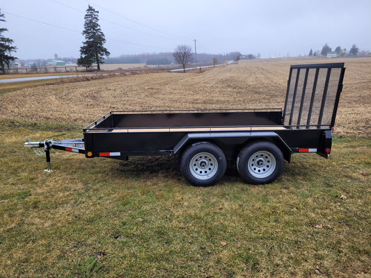 80 x 14 Galvanized Tandem Axle Steel Landscape ATV/UTV Trailer with 2 x 3500 lbs Straight Axles