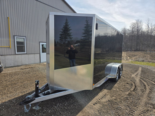Enclosed Aluminum Tandem Axle Trailer 82 x 16 With Barn Doors