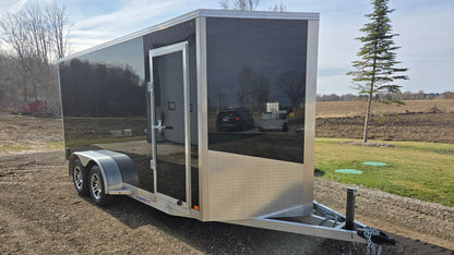 Enclosed Aluminum Tandem Axle Trailer 82 x 16 With Barn Doors
