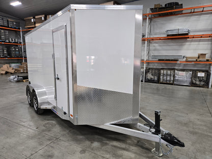 Enclosed Aluminum Tandem Axle Trailer 82 x 16 With Barn Doors
