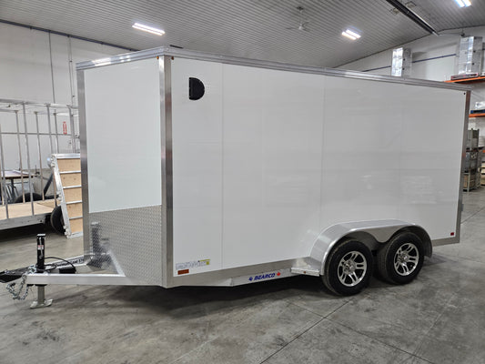 Enclosed Aluminum Tandem Axle Trailer 82 x 14 With Barn Doors