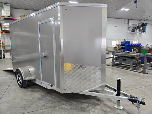 Enclosed Aluminum Single Axle Trailer 82 x 12 With Ramps