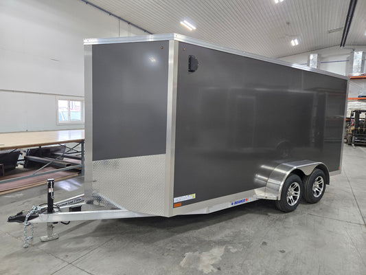 Enclosed Aluminum Tandem Axle Trailer 82 x 14 With Ramps