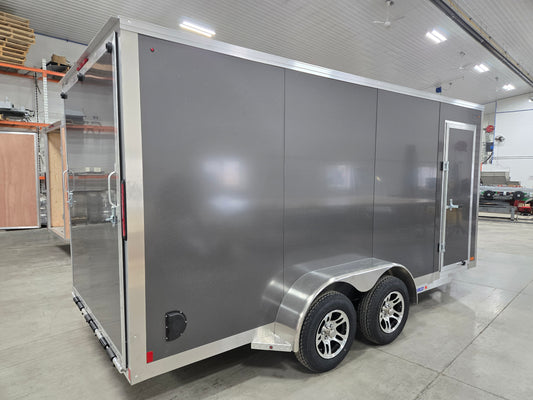 Enclosed Aluminum Tandem Axle Trailer 82 x 16 With Ramps