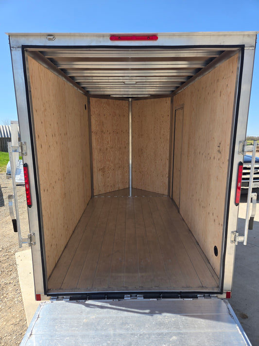 Enclosed Aluminum Tandem Axle 6 x 12 Trailer With Ramps