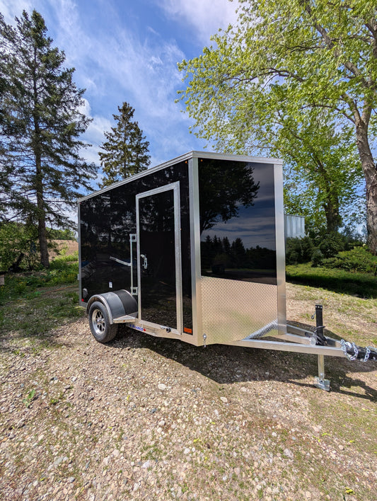 Aluminum Enclosed Cargo Trailer 6 x 10 with Full Aluminum Ramp Door and Floor