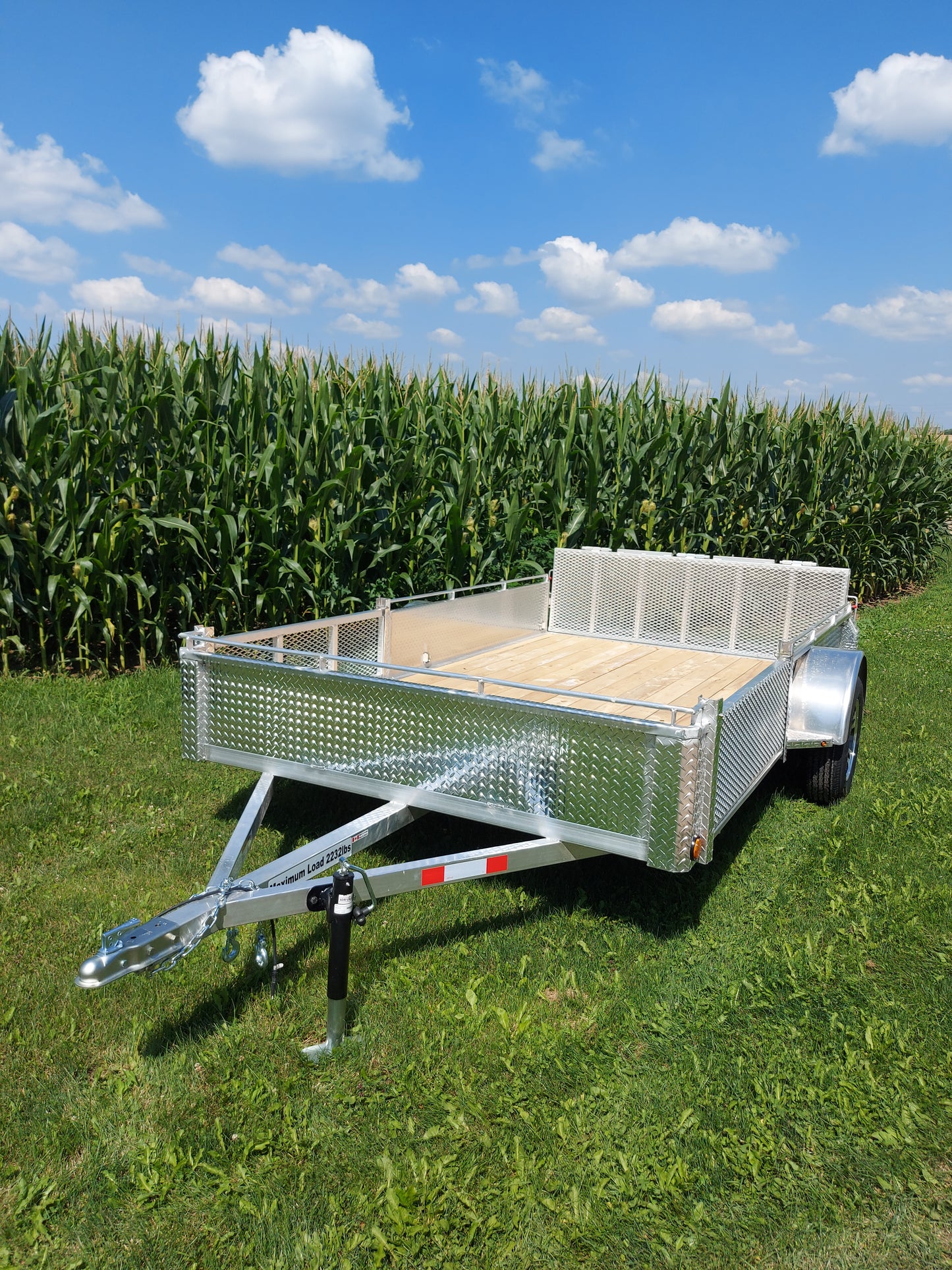6 x 14 Heavy Duty Single Axle Aluminum ATV/UTV Side Loading Utility Trailer 5200lb Straight Axle with Brake
