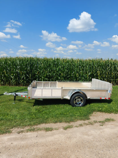 6 x 14 Heavy Duty Single Axle Aluminum ATV/UTV Side Loading Utility Trailer 5200lb Straight Axle with Brake