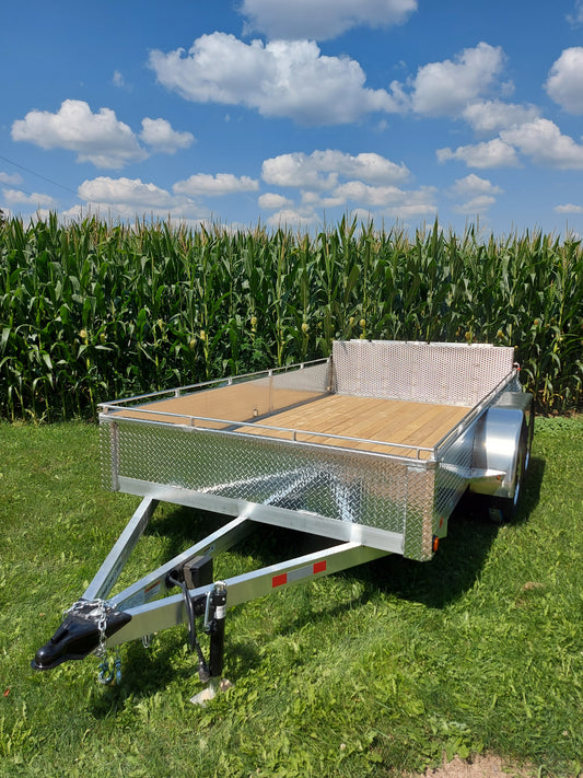 80 x 20 Heavy Duty Tandem Axle Aluminum ATV/UTV Side Loading Utility Trailer 2x5200 Lb Straight Axles with Brakes